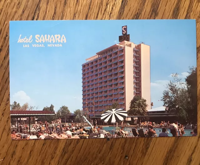 Vintage 1960’s Hotel Sahara Las Vegas Nevada NV postcard Picture Swimming Pool