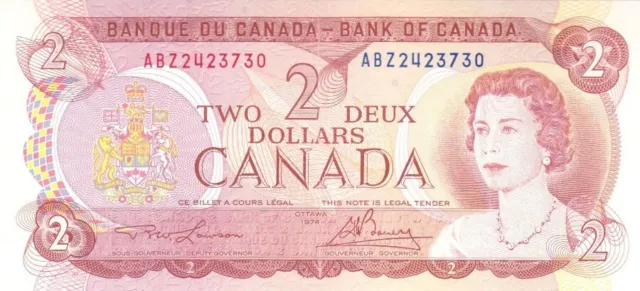 #Bank of Canada 2 Dollars 1974 P-86 UNC Qn. Elizabeth II