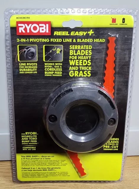 RYOBI REEL EASY+ 2-in-1 Pivoting Fixed Line & Bladed Head Bump Feed Trimmer  $27.99 - PicClick