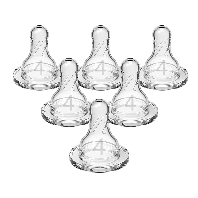 Dr. Brownâ€™s Natural FlowÂ® Level 4 Narrow Baby Bottle Silicone Nipple, Fast 6