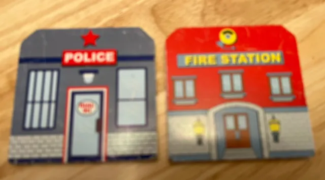Kidkraft Wooden Train Police and Fire Station Buildings Toy City Replacements
