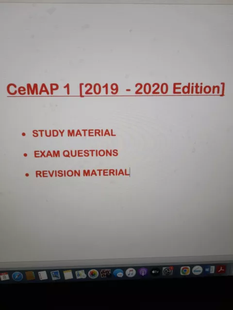 CeMAP 1 STUDY MATERIAL/ EXAM QUESTIONS/ REVISION MATERIAL