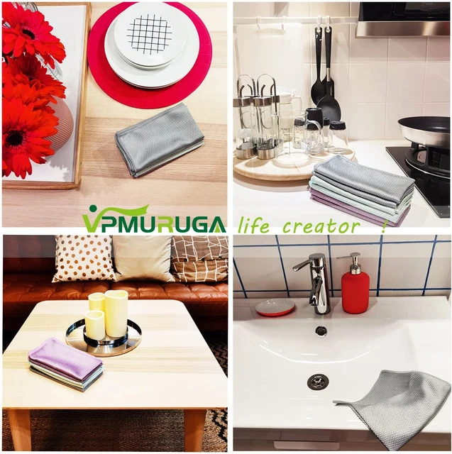 Fish Scale Streak Free Miracle Cleaning Cloth Easy Clean Nanoscale,Microfiber Wi 6