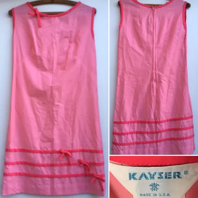 Vintage KAYSER Dress Made In USA Small 60s 1960s Sleeveless