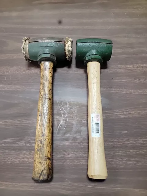 Vintage Garland Split Head Rawhide Mallet No 4 Saco Maine USA Lot Of 2, 1 NEW