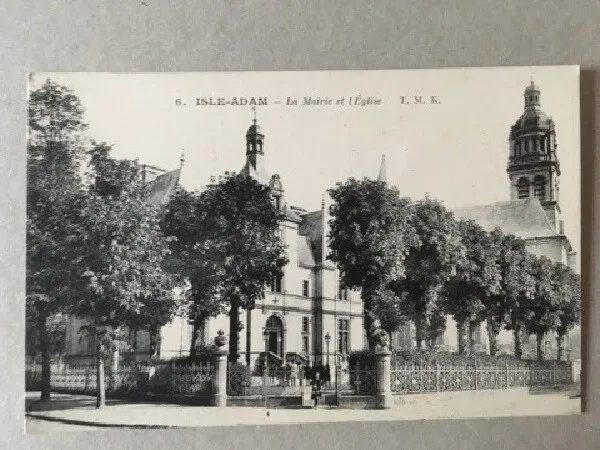 Cpa Isle Adam (95) La Mairie Et L'eglise