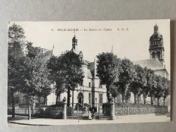 Cpa Isle Adam (95) La Mairie Et L'eglise