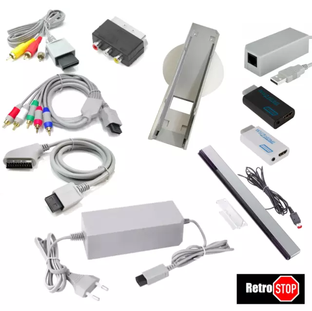 Nintendo Wii Sensorleiste Netzteil Ständer LAN Adapter HDMI AV Cinch Kabel NEU ✅