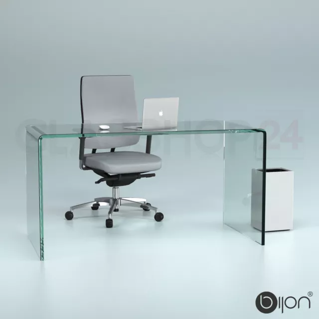 Glas Schreibtisch Echtglas (B/T/H) 140x70x73cm Glastisch Bürotisch Computertisch