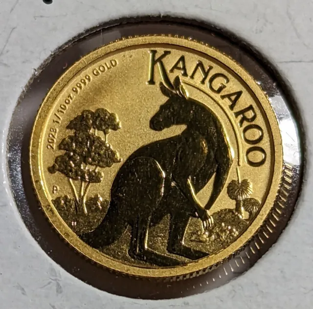2023 Australia Kangaroo $15 Dollars .9999 1/10oz Gold. FREE S&H