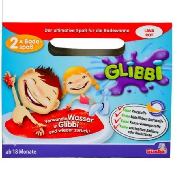 Simba Glibbi Kinder Badespaß Pulver für Badewanne Pool Lava Rot Neu+B-Ware