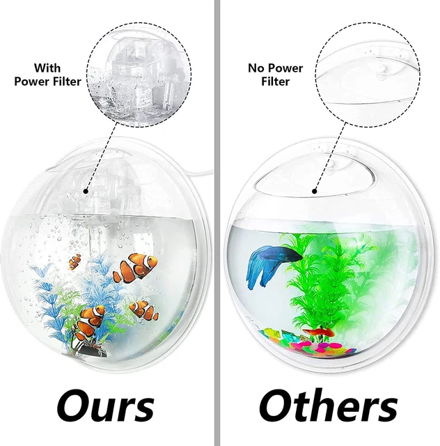 Outgeek Wall Mounted Aquarium Tank: 1-Gallon Betta Fish Bowl Hanging Aquariums C 4