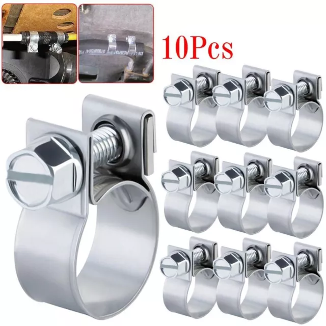 Heavy Duty Nut and Bolt Hose Clips for Fuel Line Petrol Pipe Diesel Air (10pcs)