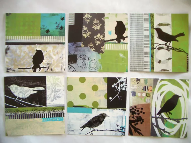 *ANNA FLORES*Postal*Comb de motivos*Birds*Pájaros*14 x14cm*