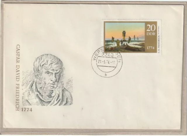 Ersttagsbrief - "200. Geburtstag Caspar David Friedrich 1774-1974" mit Marke
