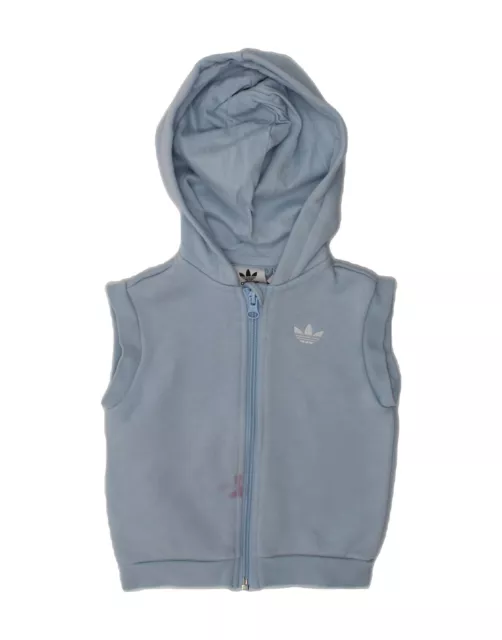 ADIDAS Baby Boys Sleeveless Zip Hoodie Sweater 9-12 Months Blue Cotton AX10