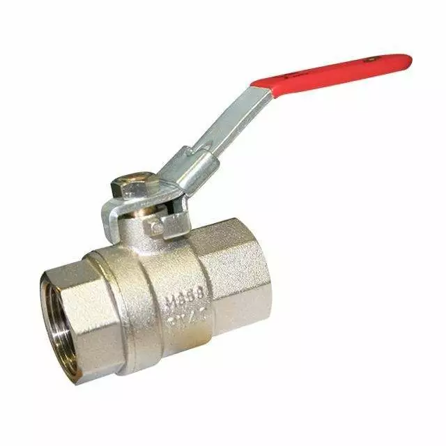 Brass Npt Ball Valve - Red Lever Handle - Lockable