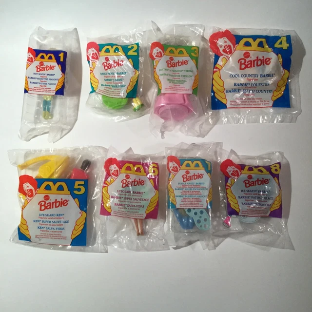 BARBIE COMPLETE SET of 8 McDonald's Happy Meal Toys 1994 Vtg Rare 22.