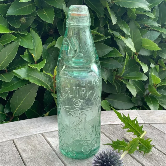 John Henry Lees Moss Side 10oz Vintage 10oz Victorian Mineral Water Codd Bottle