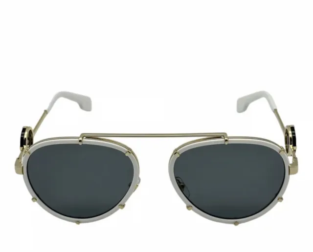 Versace White Black Gold Pilot Unisex Sunglasses MOD 2232 1471/87   61 18 145 3N