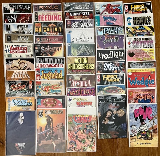 Comic Book Lot (48) Independent Indy Labels Various Titles Cerebus WWE SEE PICS