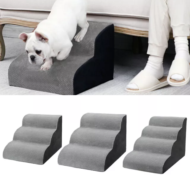 Pet Dog Stairs Pet 2 3 4 Steps For Bed Sofa Cats Ladder Ramp With Cover Washable