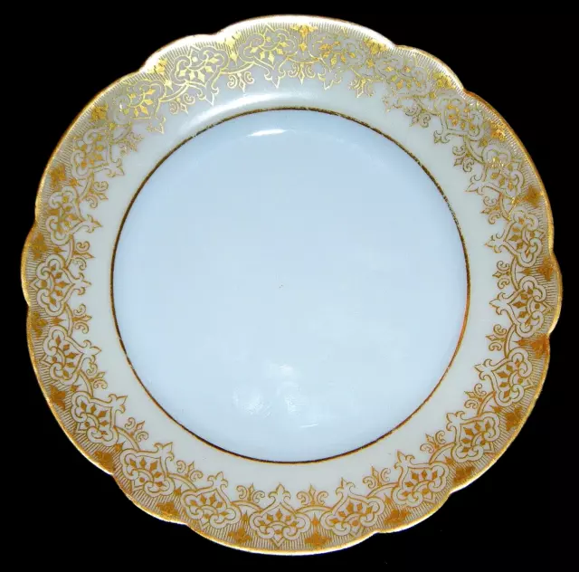 Antique R. Delinieres Limoges Gold Fleur De Lis Filigree Bread & Butter Plates