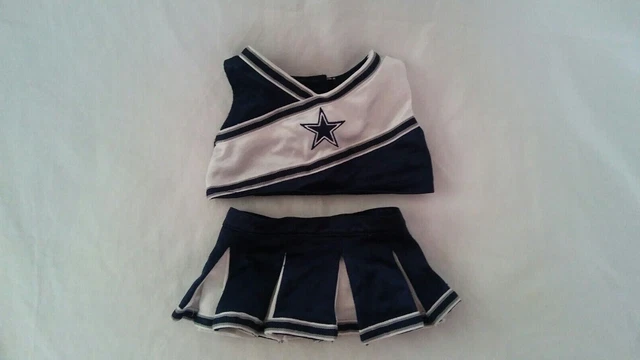 NFL Football Build-A-Bear Dallas Cowboys Cheerleader Top and Bottom Uniform