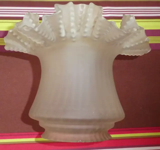 GRANDE TULIPE CRISTAL VERRE Volanté XIXe LAMPE A PETROLE