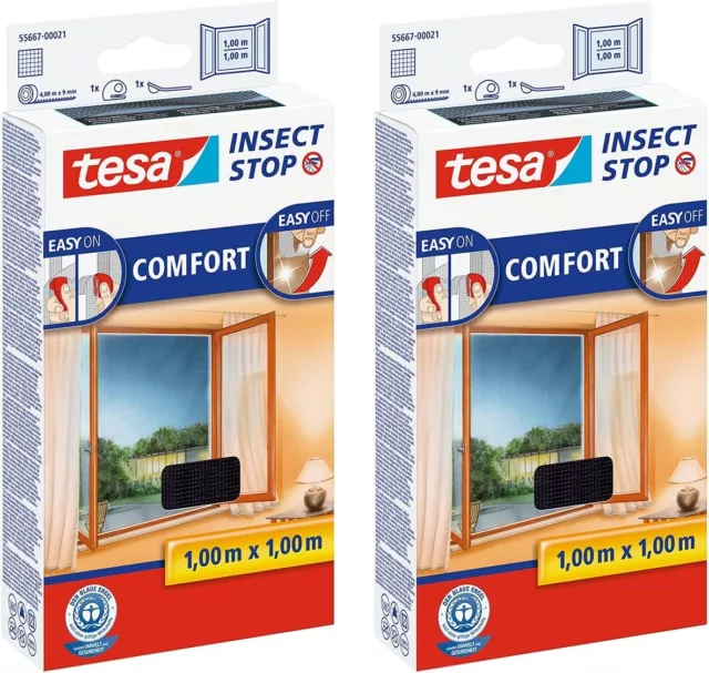 Mosca Tesa Insect Stop COMFORT para ventanas en paquete de 2 protección contra insectos