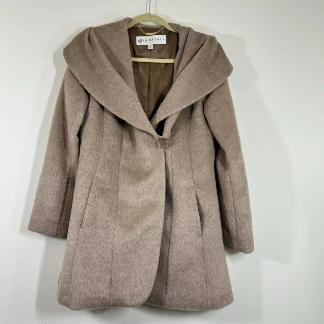 Trina Turk Bonnie Shawl Collar Coat Size 8 Alpaca/Wool Blend