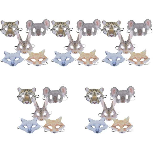 25 Pcs Jungle Party Cosplay Masks Costume for Men Animal