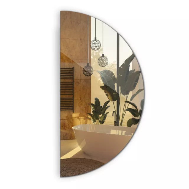 100 cm espejo semicircular grande baño dormitorio pasillo espejo sin distorsión