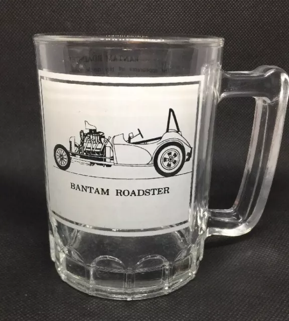 Bantam Roadster Clear Beer Glass Stein Novelty Vintage Car Mug Car Info Print