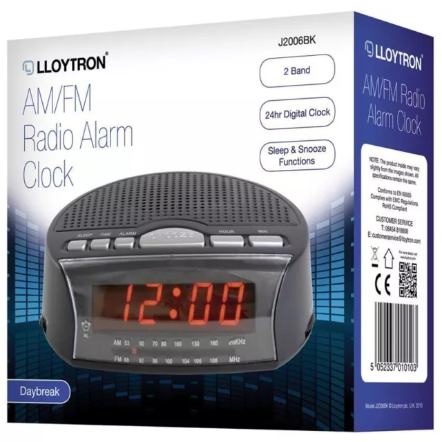 Lloytron Radio Réveil Am/Fm Daybreak Alarme Horloge Radio 12 Mois Garantie