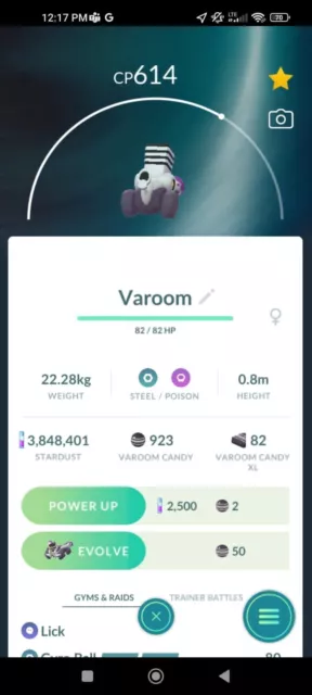 Pokemon Varoom for trade  rare go