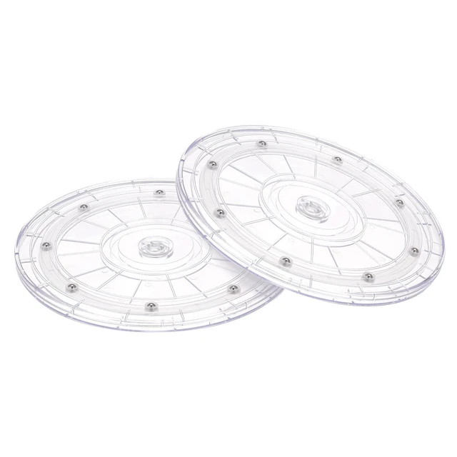 9" Giratorio Soporte con Bolas Rodamientos Lazy Susan Base, Transparente 2pzs