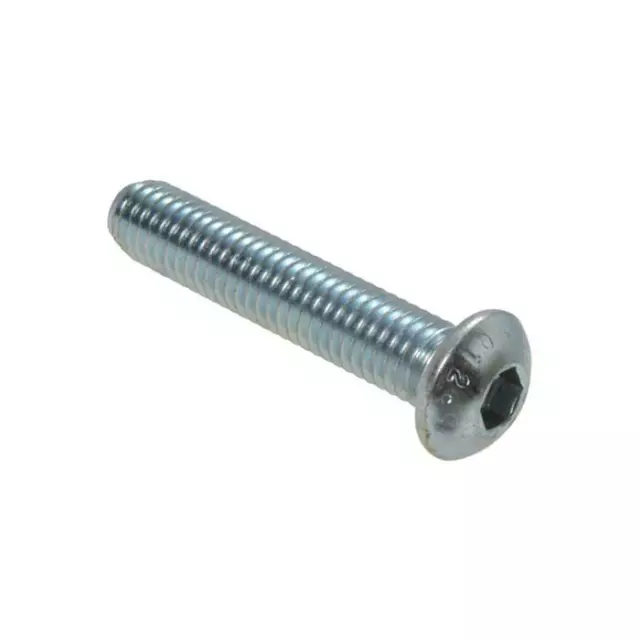 M8 (8mm) x 1.25 pitch Metric Coarse BUTTON Socket Screw Allen Zinc Plated