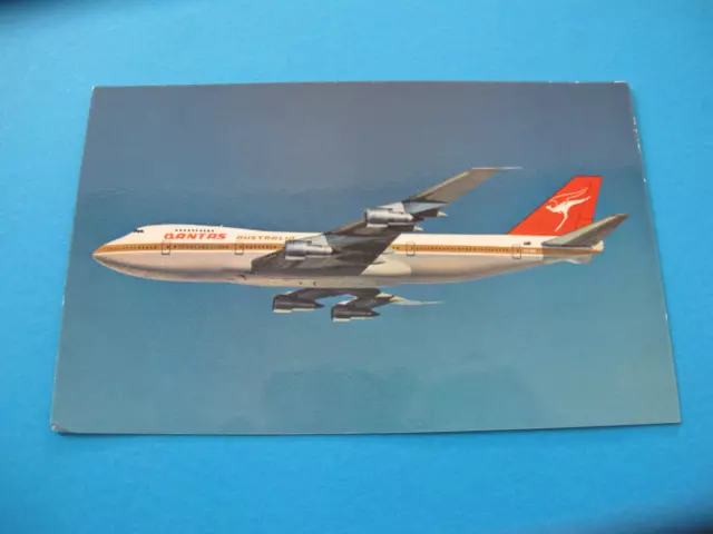 Qantas Airways Boeing 747B Airplane Postcard