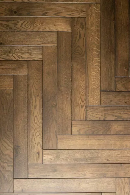 Engineered Parquet European Oak Herringbone Dark brown oiled  sample HYDE