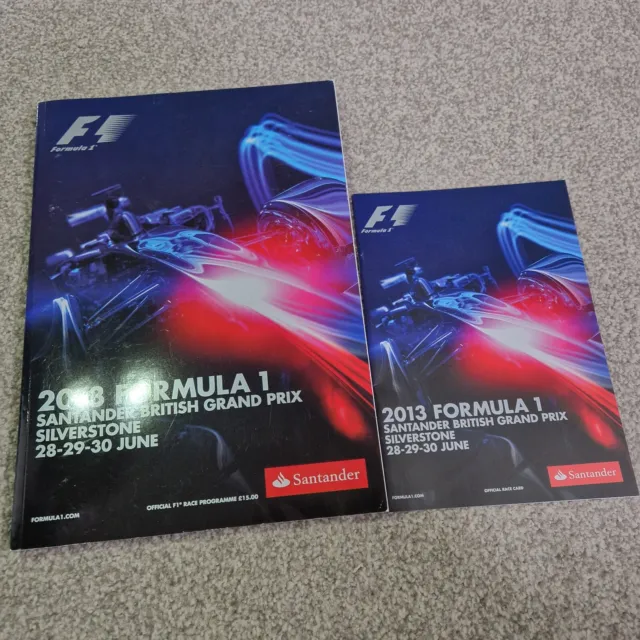 F1 2013 British Grand Prix Silverstone Programme Motorsport Racing Memorabilia