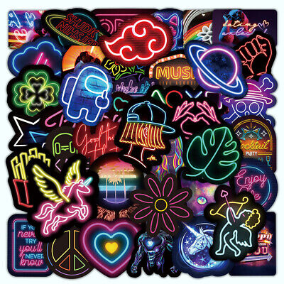 "Neon Party ver1" 50pcs Creative Car Stickers Laptop Phone Stickers Cool Decals