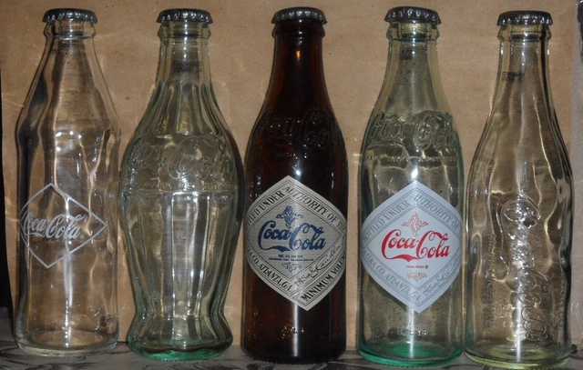 Set 6 Bottiglie Vuote Coca Cola Storiche Argentina