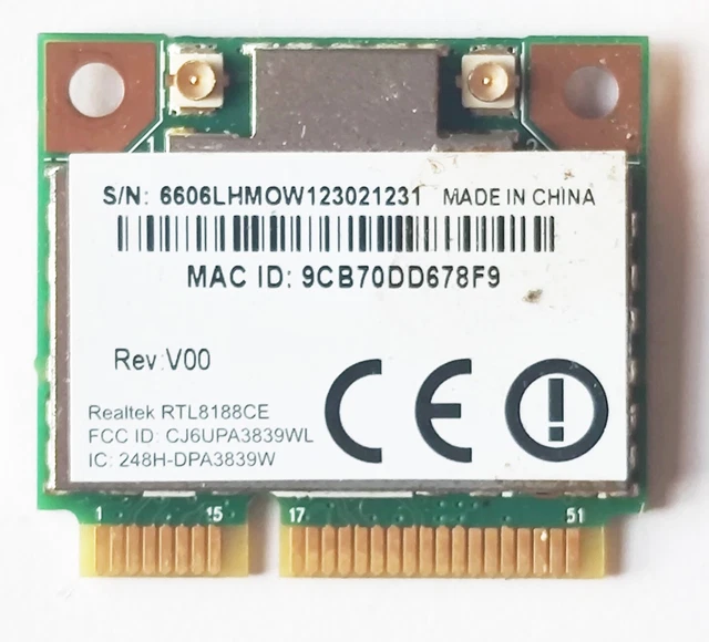 Carte Wi-Fi Realtek RTL8188CE Pour Toshiba C855, C850, C850D - Fonctionnelle