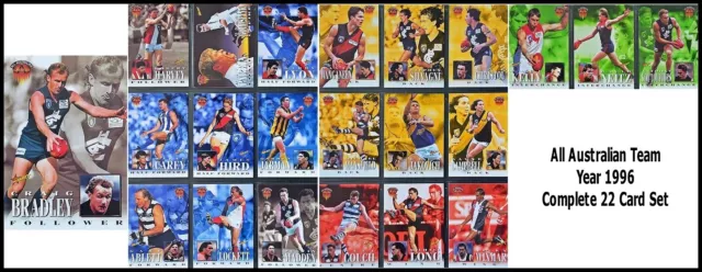 1996 AFL All Australian Team - Series 1 - Complete 22 Card Set-Great Collection.