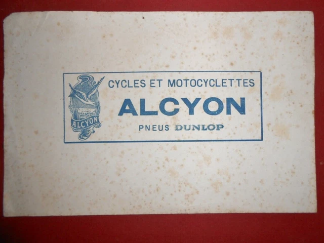 Ancien buvard publicitaire cycles et motocyclettes Alcyon