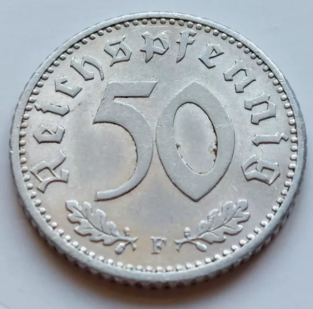 3. Reich, 50 Pfennig 1942 F, J. 372, vz/vz+