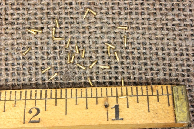 1/8” SOLID BRASS VERY TINY BRADS 100 NAILS #23 gauge Escutcheon pins USA made