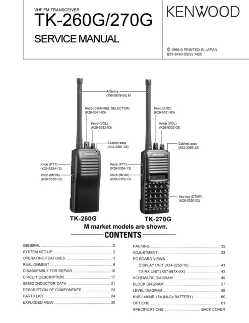 Service Manual-Anleitung für Kenwood TK-260 G, TK-270 G