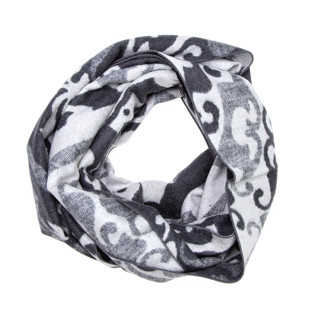 Schal Seidenflanell schwarz grau Ornamente - sanft wie Kaschmir 100% Seide Schal Seidenflanell schwarz grau Ornamente - sanft wie Kaschmir 100% Seide